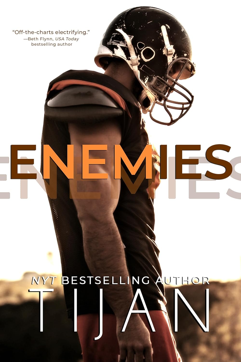 Book cover of 'Enemies' by Tijan featuring a football player in uniform.