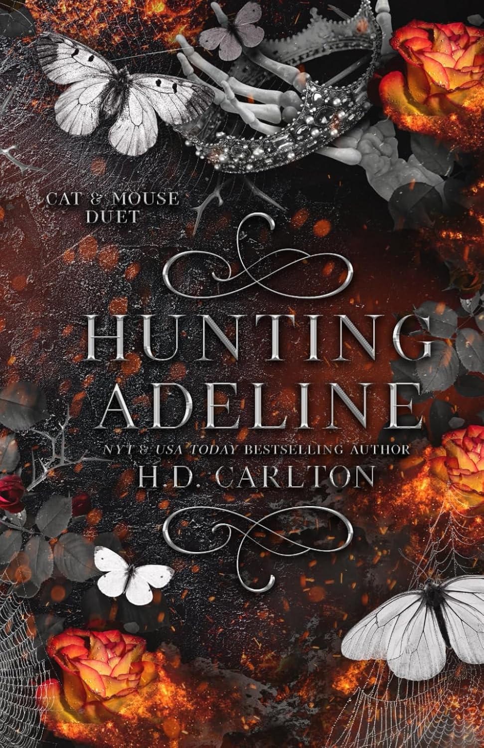 Hunting Adeline: Book 2 of 2: Cat & Mouse Duet by H D Carlton book cover – Dark Romance, Enemies To Lovers, Forbidden Romance, Very High Spice romance novel