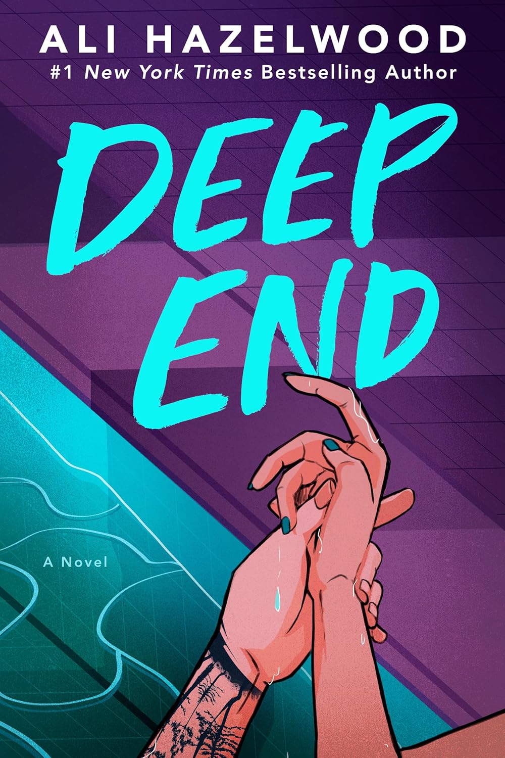 Deep End by Ali Hazelwood book cover – Age Gap, Contemporary Romance, Forbidden Romance, Forced Proximity, Grumpy X Sunshine, Sports, Very High Spice romance novel