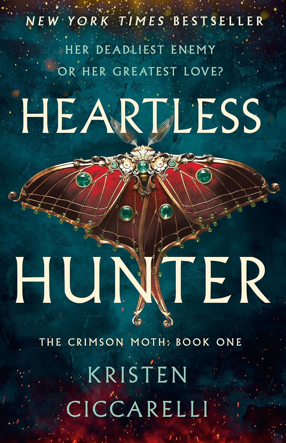 Heartless Hunter: The Crimson Moth: Book 1 by Kristen Ciccarelli book cover – Dark Fantasy, Enemies To Lovers, Fantasy Romace, High Spice, Medium Spice, Paranormal, Witch/Magic romance novel