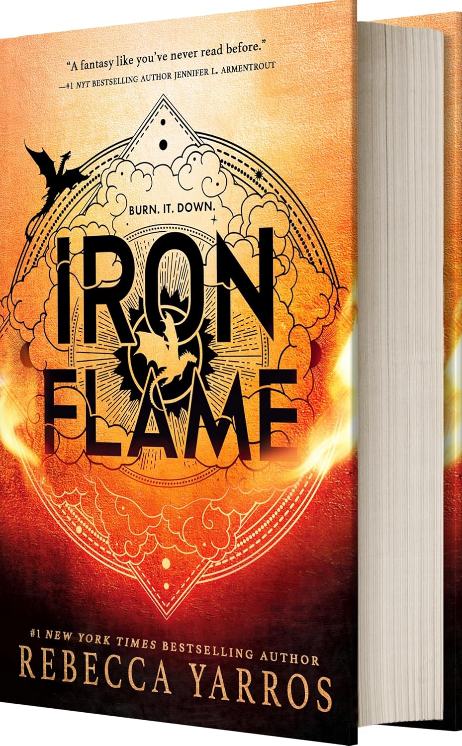 Iron Flame by Rebecca Yarros book cover – Enemies To Lovers, Fantasy Romace, High Fantasy, Medium Spice, Paranormal, Witch/Magic romance novel