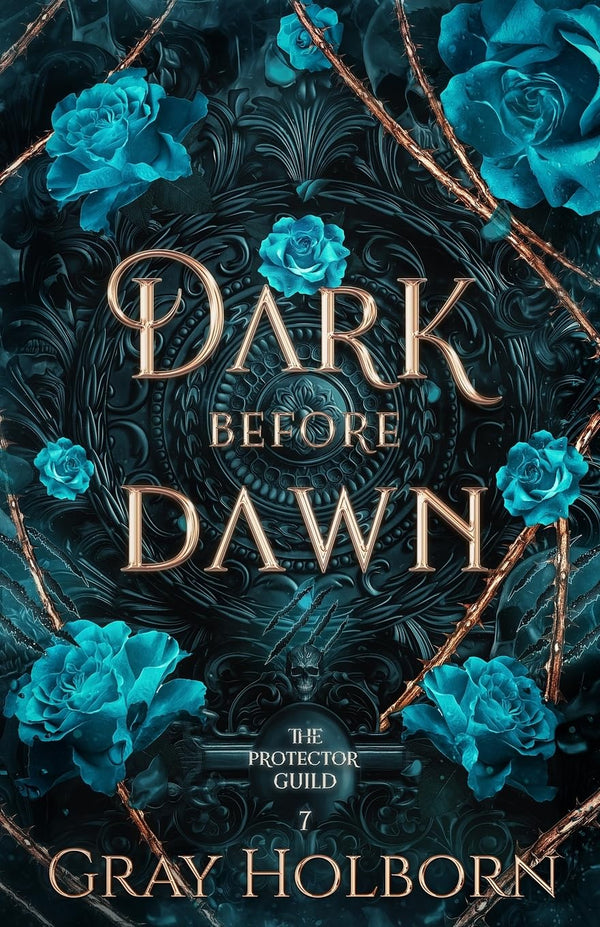 Book cover of 'Dark Before Dawn' by Gray Holborn with decorative text and floral elements.
