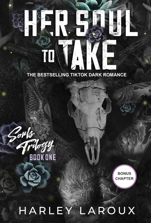 Her Soul to Take: A Paranormal Dark Academia Romance by Harley Laroux book cover – Dark Fantasy, Paranormal, Very High Spice, Witch/Magic romance novel