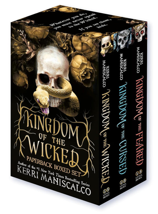 Kingdom of the wicked paperback boxed set by Kerri Maniscalco - Fantasy Romance Book Cover